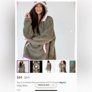 Natural life one size fluffy soft blanket sweater/coat